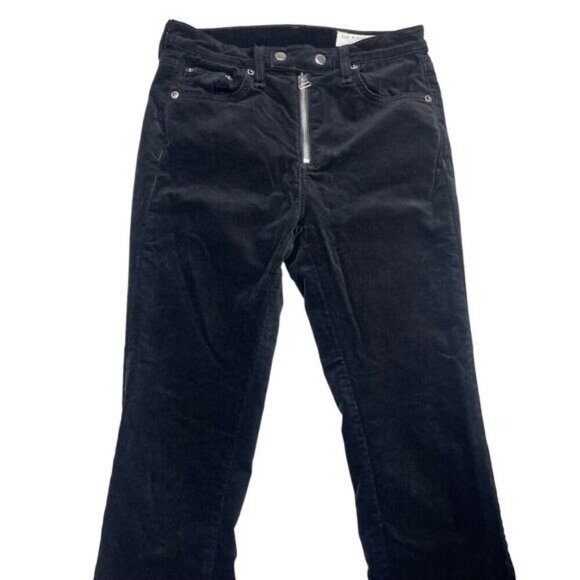 Rag & Bone Dojo Velvet Pant In Black Size 26 - Picture 4 of 8